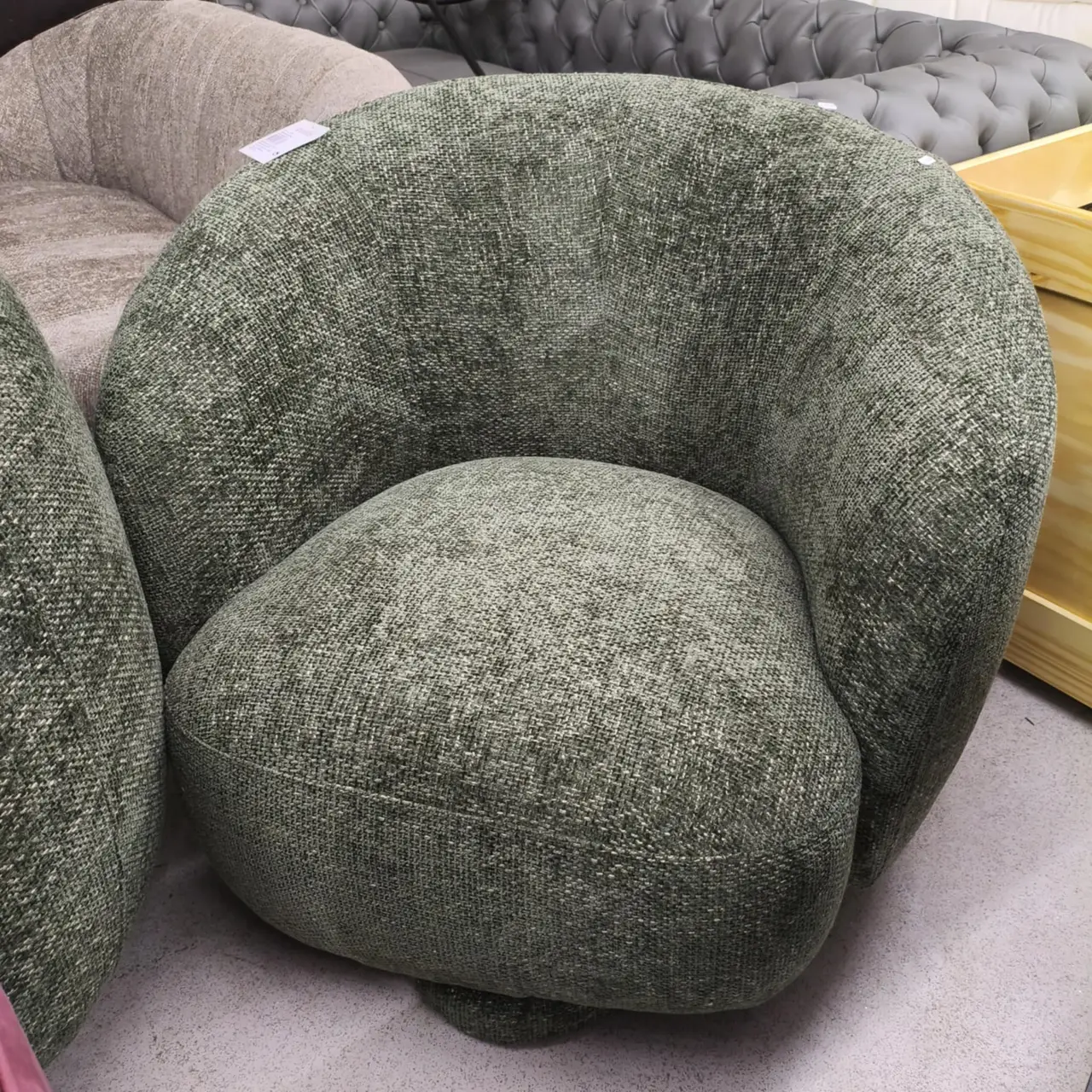 Sofá Individual Bouclé Verde