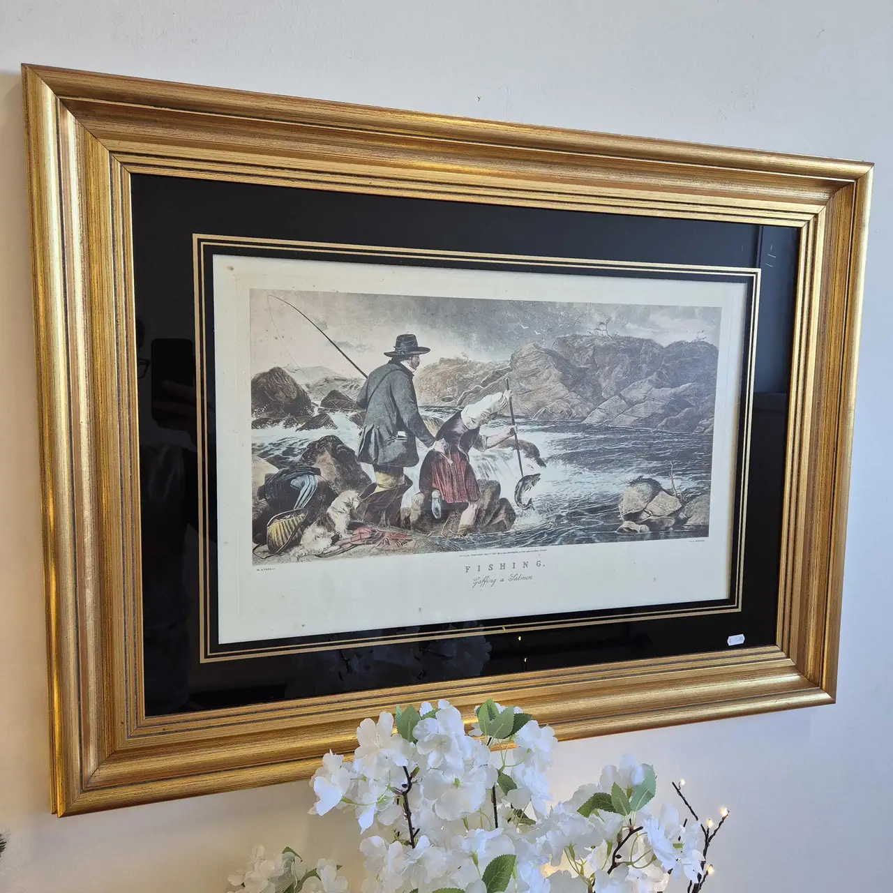 Quadro Gravura Madeira Dourada