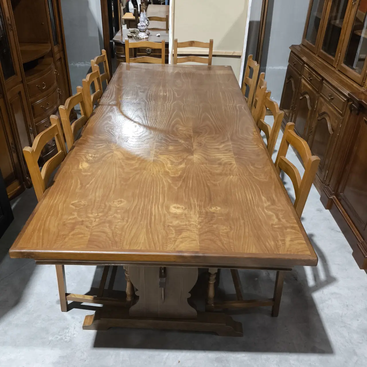 Mesa Jantar Madeira Com 10 Cadeiras