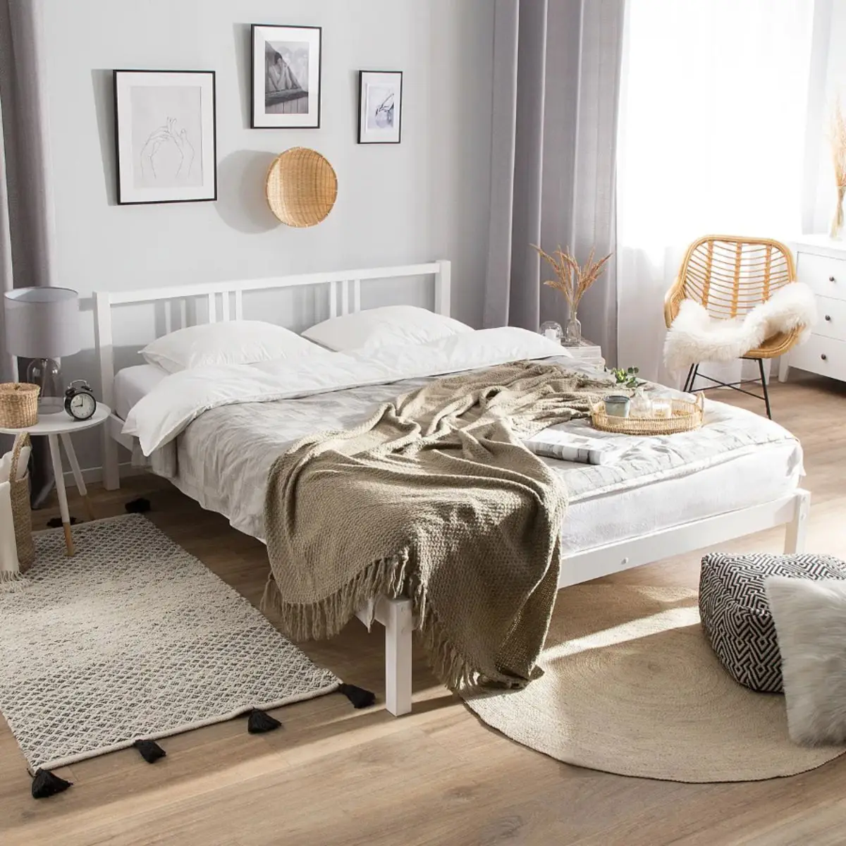 Cama Casal Branca Beliani